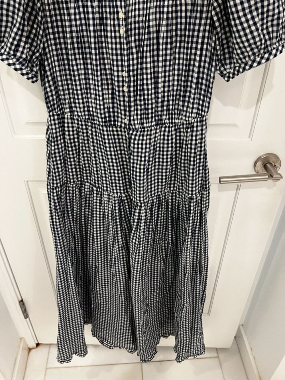 NWOT Gap X DOEN Gingham Tiered Maxi Dress Sz XXS - Picture 12 of 15